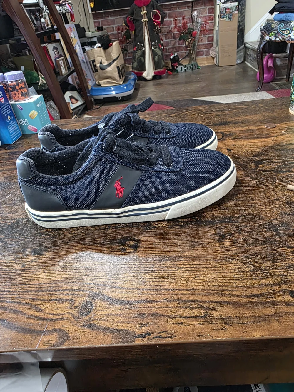 Polo Navy Canvas Low-Top Sneakers